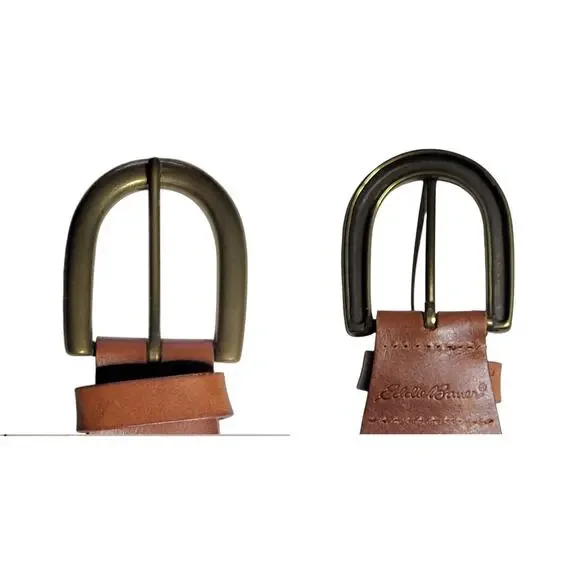 Eddie Bauer Brown Woven Leather Belt XL 46 Boho Brass Buckle - Picture 6 of 13